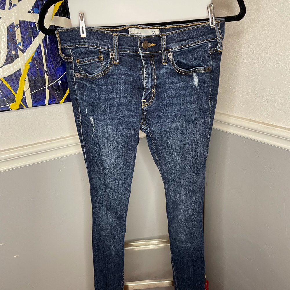 Abercrombie and Fitch Super Skinny ripped jeans
